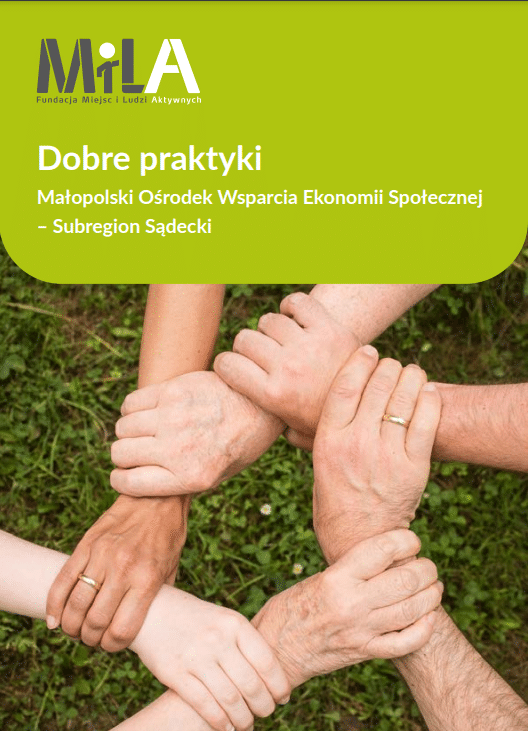 Zdjęcie przedstawiające okrąg z trzymających się nawzajem dłoni, na zielonym tle.